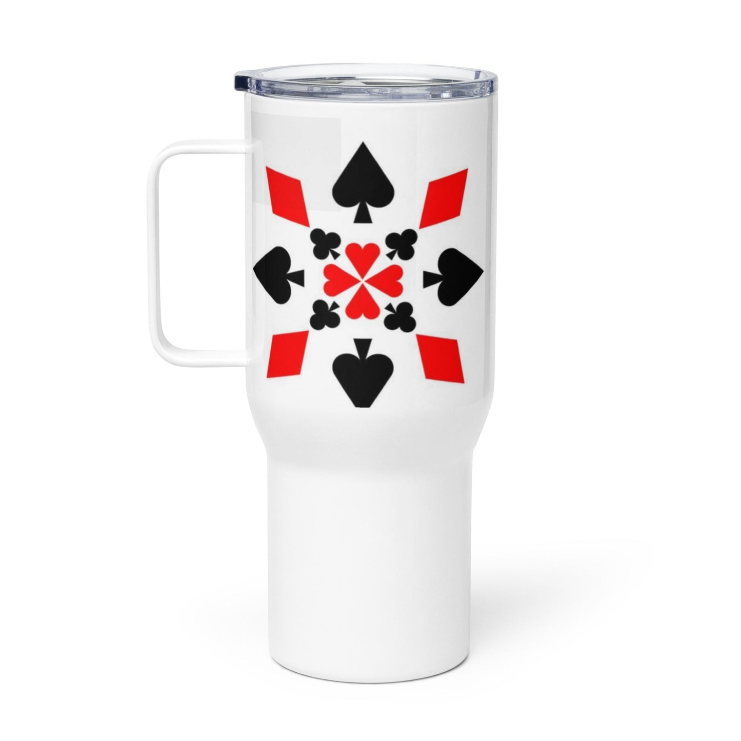 Front Casino Cards - Stainless Travel mug with a handle - 25oz #MzKittyz #NikkiDKatArt