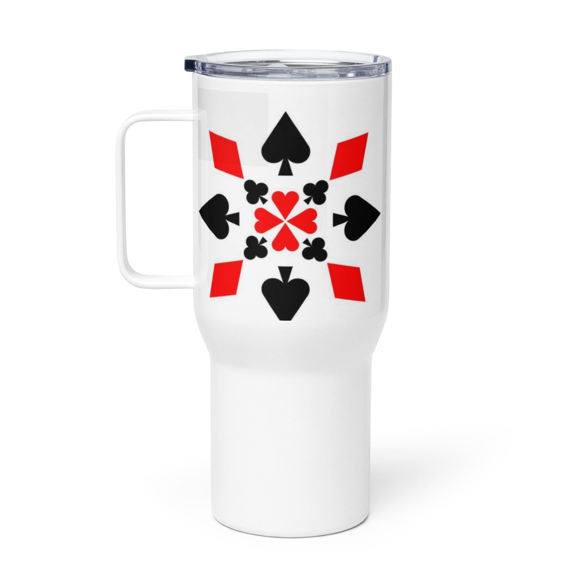 Front Casino Cards - Stainless Travel mug with a handle - 25oz #MzKittyz #NikkiDKatArt