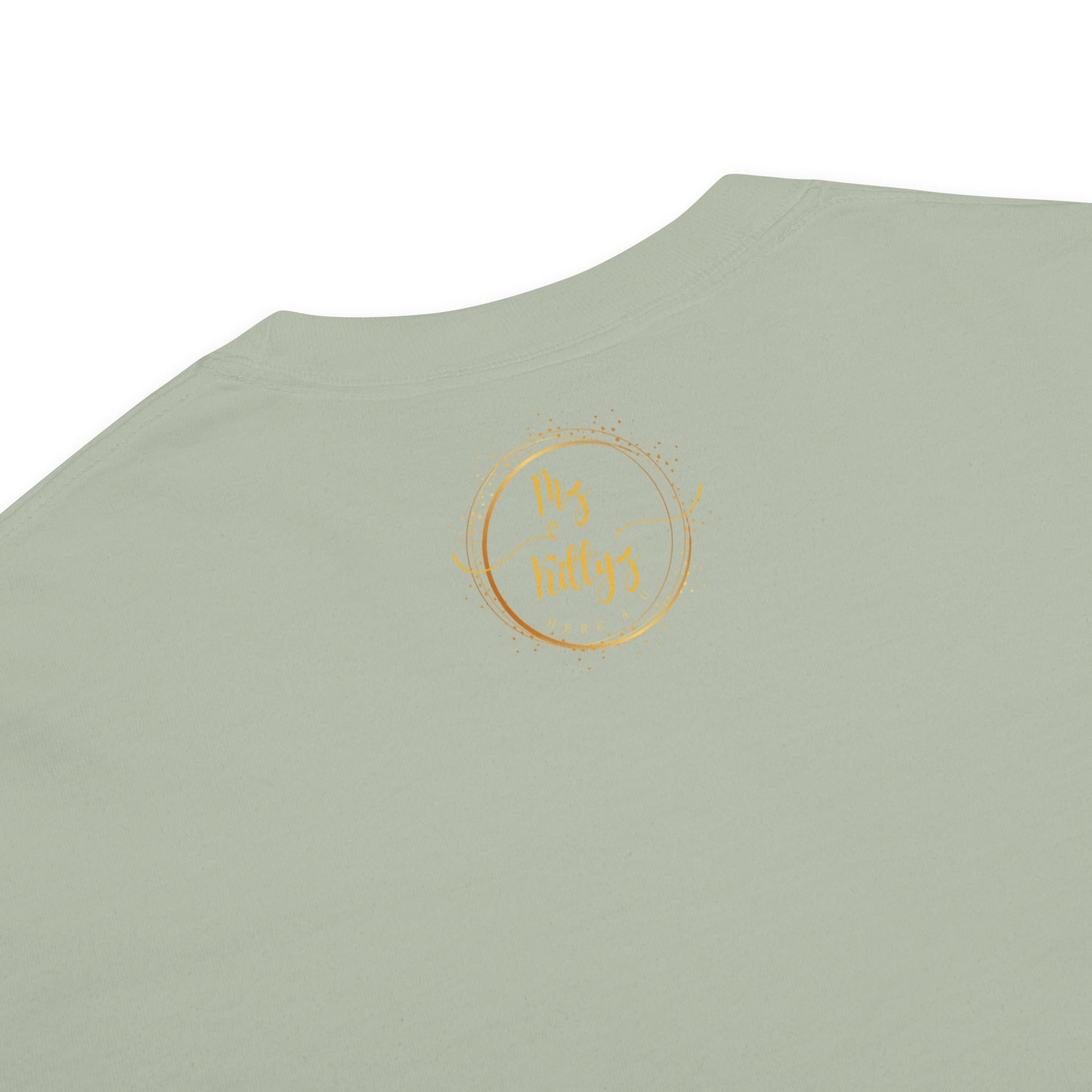 Front Celtic Knot Designs Embroidered- Unisex, garment-dyed Heavyweight T-shirt #MzKittyz #NikkiDKatArt