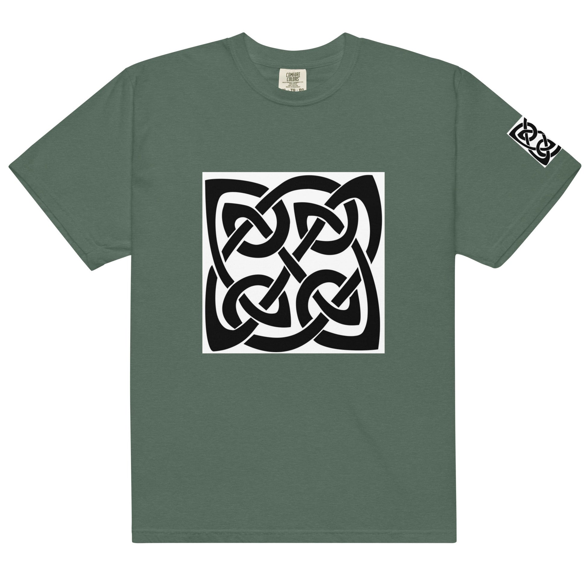 Front Celtic Knot Unisex garment-dyed Heavyweight T-shirt - 100% Cotton - up to 4XL #MzKittyz #NikkiDKatArt