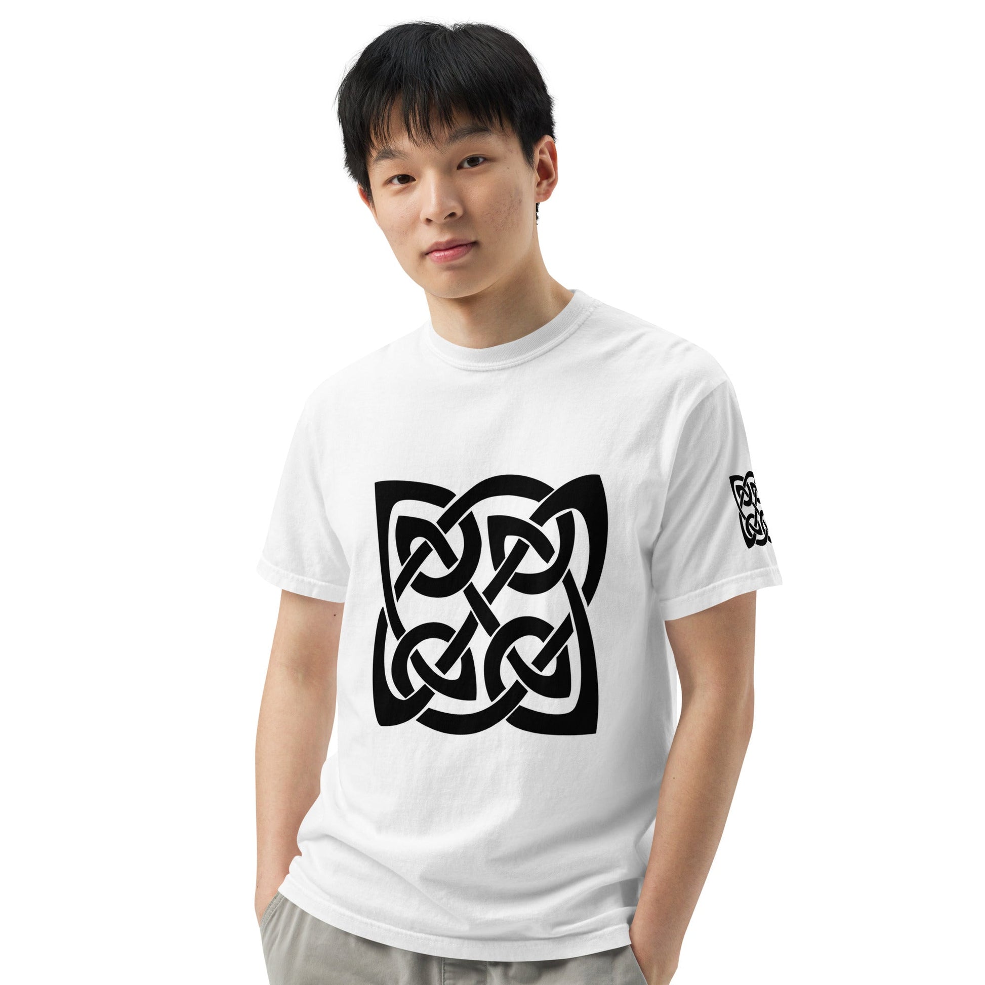 Front Celtic Knot Unisex garment-dyed Heavyweight T-shirt - 100% Cotton - up to 4XL #MzKittyz #NikkiDKatArt