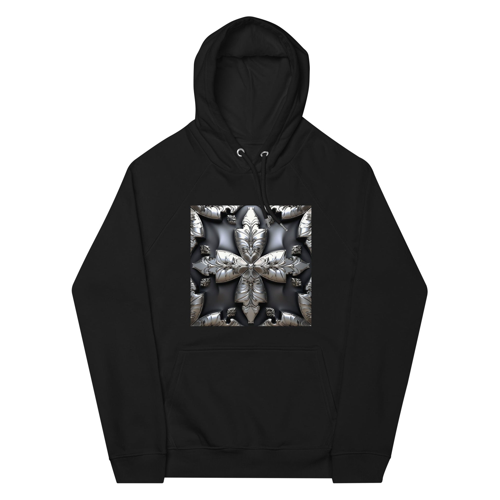 Front Chrome Cross Unisex Eco Raglan Hoodie \ XS to 3XL #MzKittyz #NikkiDKatArt