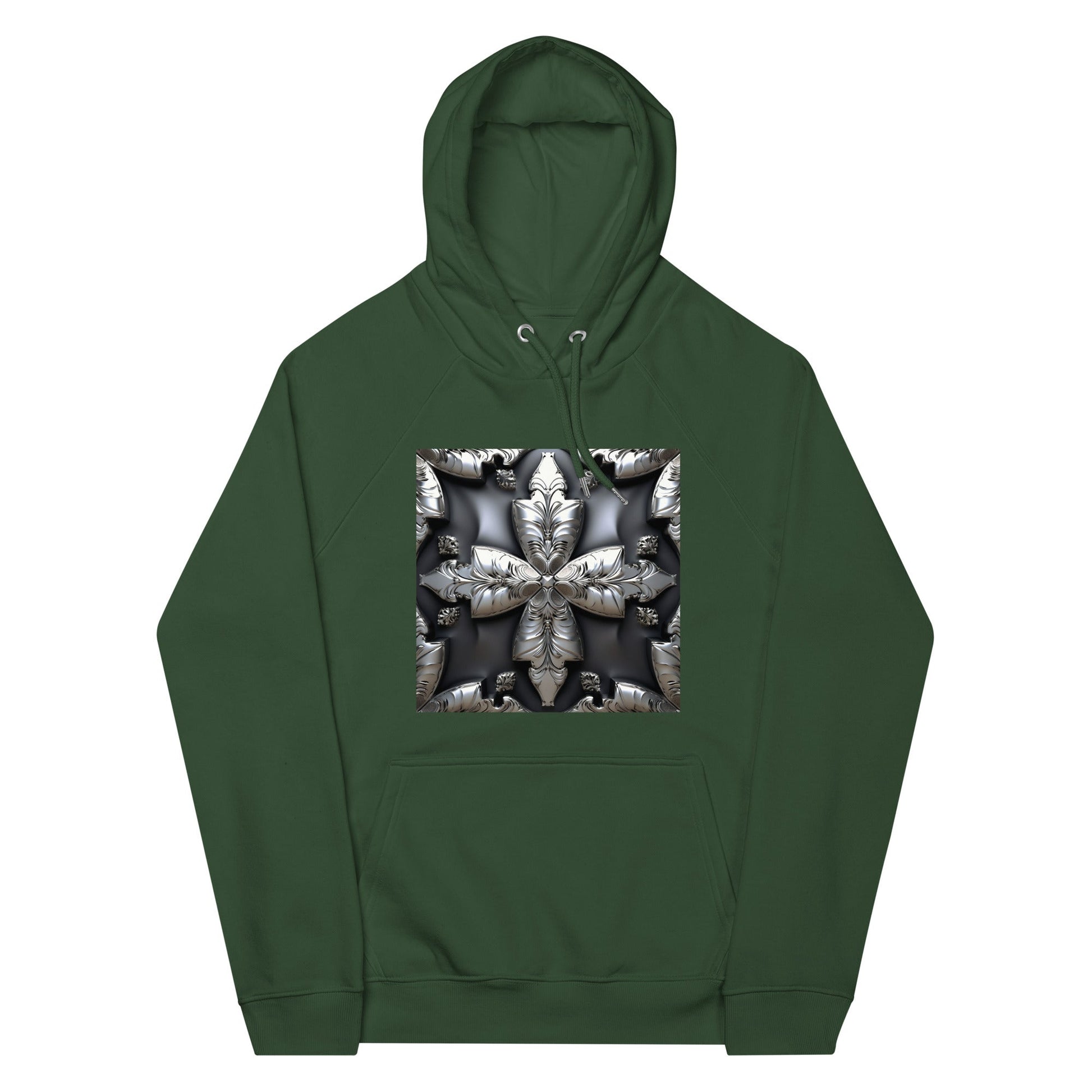 Front Chrome Cross Unisex Eco Raglan Hoodie \ XS to 3XL #MzKittyz #NikkiDKatArt