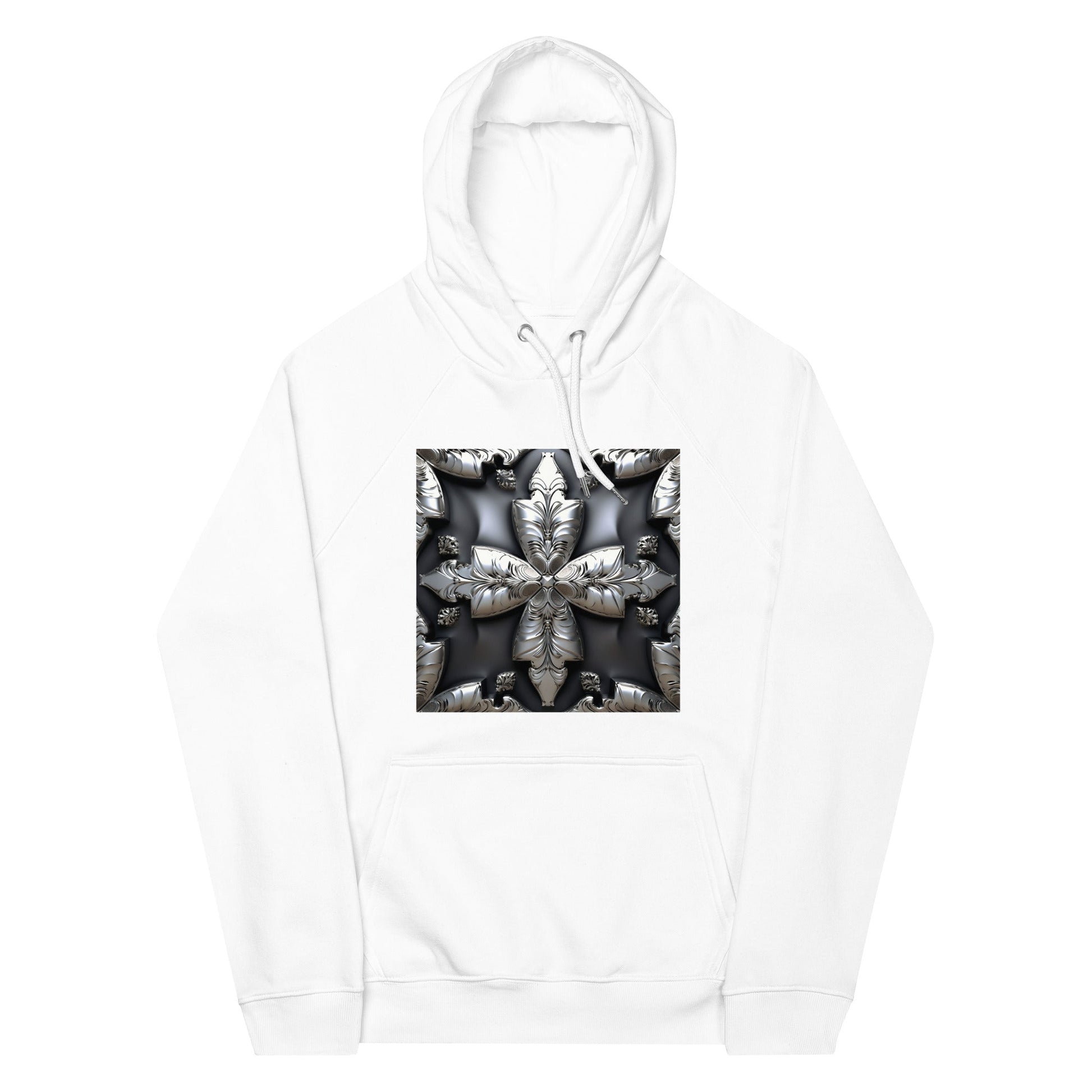 Front Chrome Cross Unisex Eco Raglan Hoodie \ XS to 3XL #MzKittyz #NikkiDKatArt