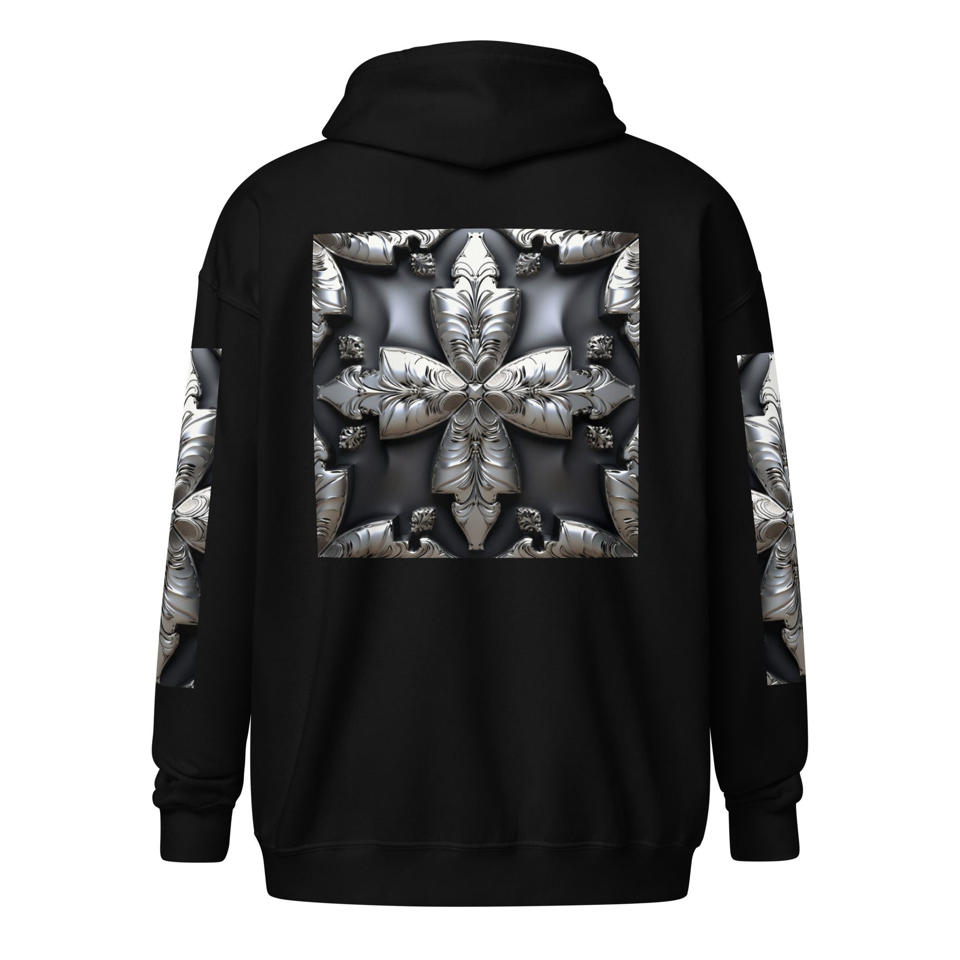 Front Chrome Cross Unisex Heavy Blend Zip Hoodie | Sizes Up to 5XL #MzKittyz #NikkiDKatArt
