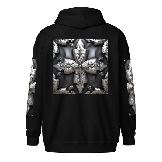 Front Chrome Cross Unisex Heavy Blend Zip Hoodie | Sizes Up to 5XL #MzKittyz #NikkiDKatArt