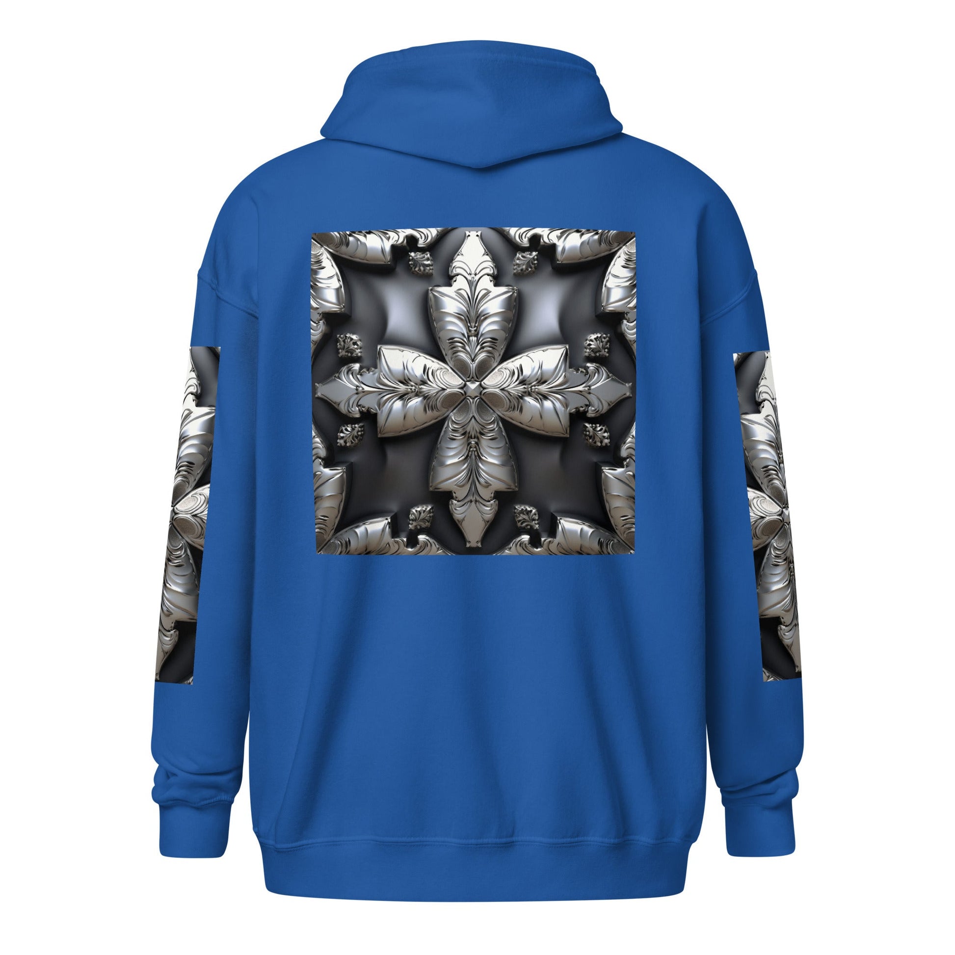 Front Chrome Cross Unisex Heavy Blend Zip Hoodie | Sizes Up to 5XL #MzKittyz #NikkiDKatArt
