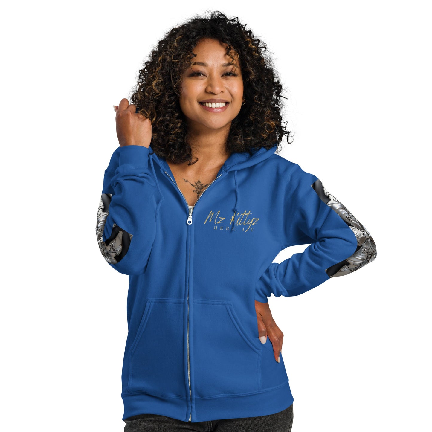 Front Chrome Cross Unisex Heavy Blend Zip Hoodie | Sizes Up to 5XL #MzKittyz #NikkiDKatArt