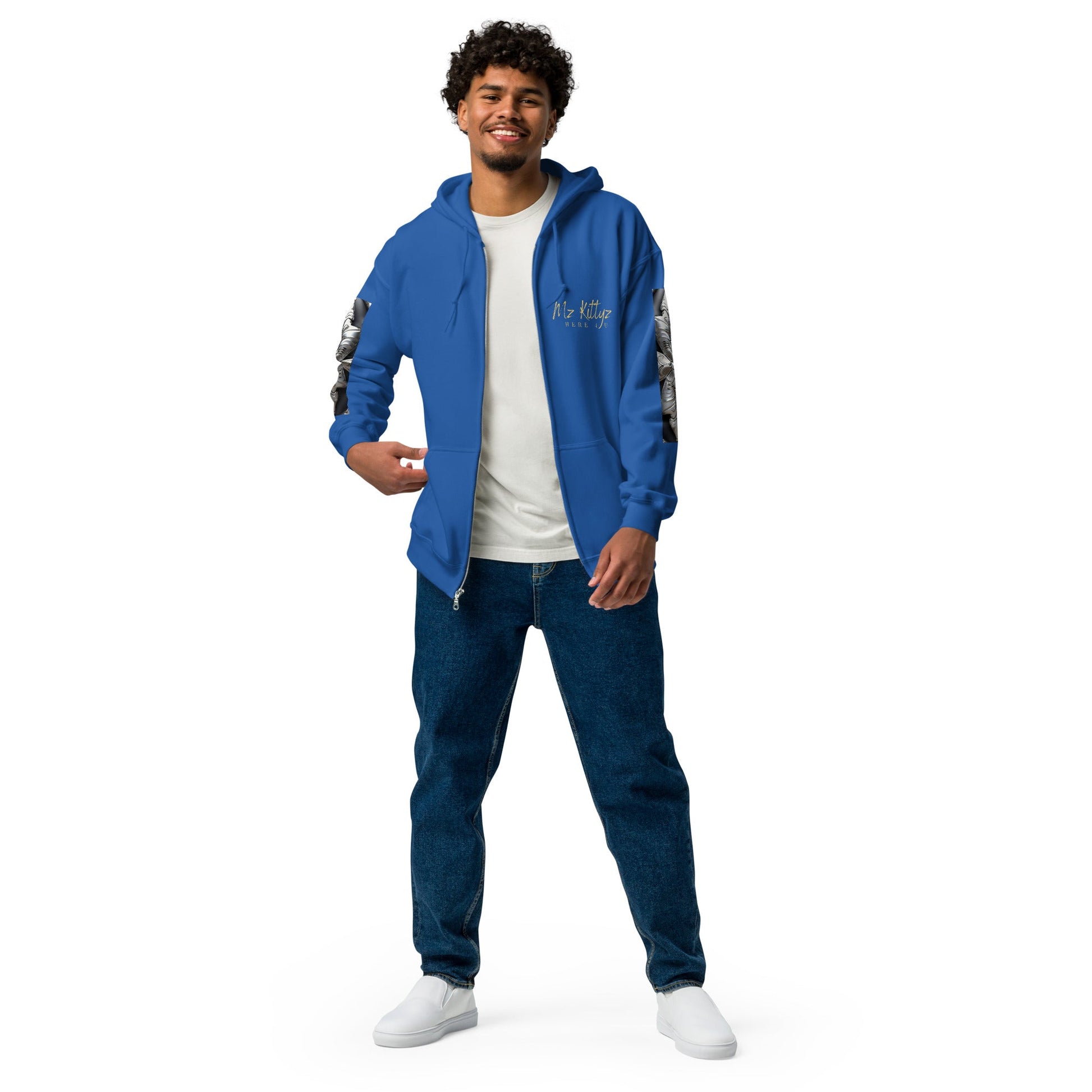 Front Chrome Cross Unisex Heavy Blend Zip Hoodie | Sizes Up to 5XL #MzKittyz #NikkiDKatArt