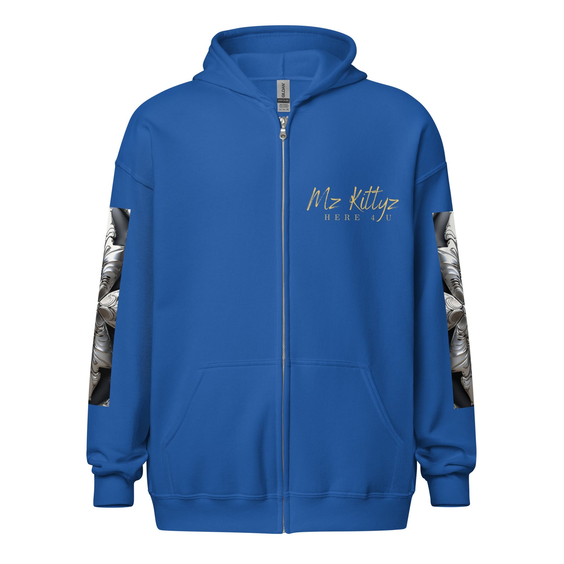 Front Chrome Cross Unisex Heavy Blend Zip Hoodie | Sizes Up to 5XL #MzKittyz #NikkiDKatArt