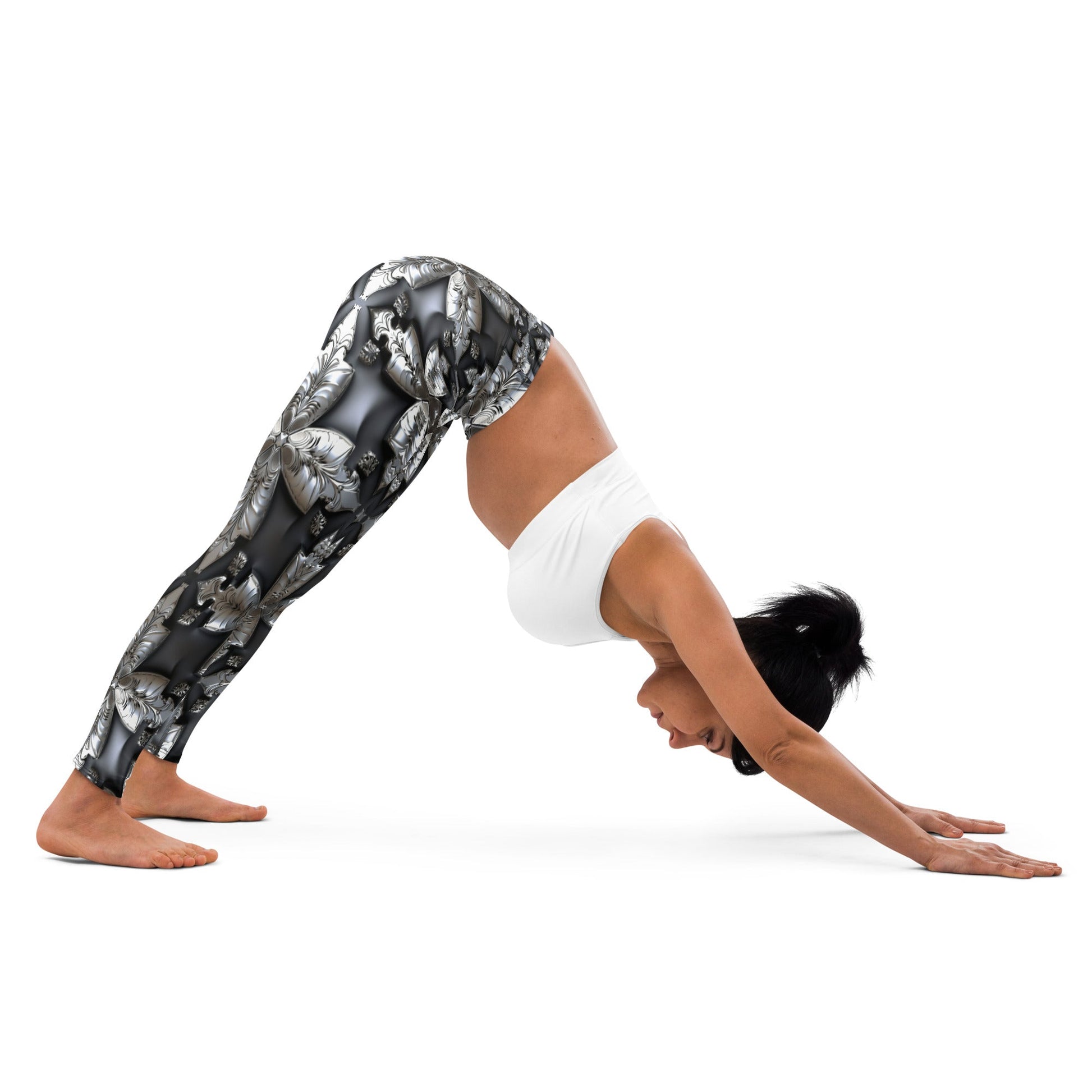 Front Chrome Cross Yoga Leggings #MzKittyz #NikkiDKatArt