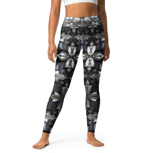 Front Chrome Cross Yoga Leggings #MzKittyz #NikkiDKatArt
