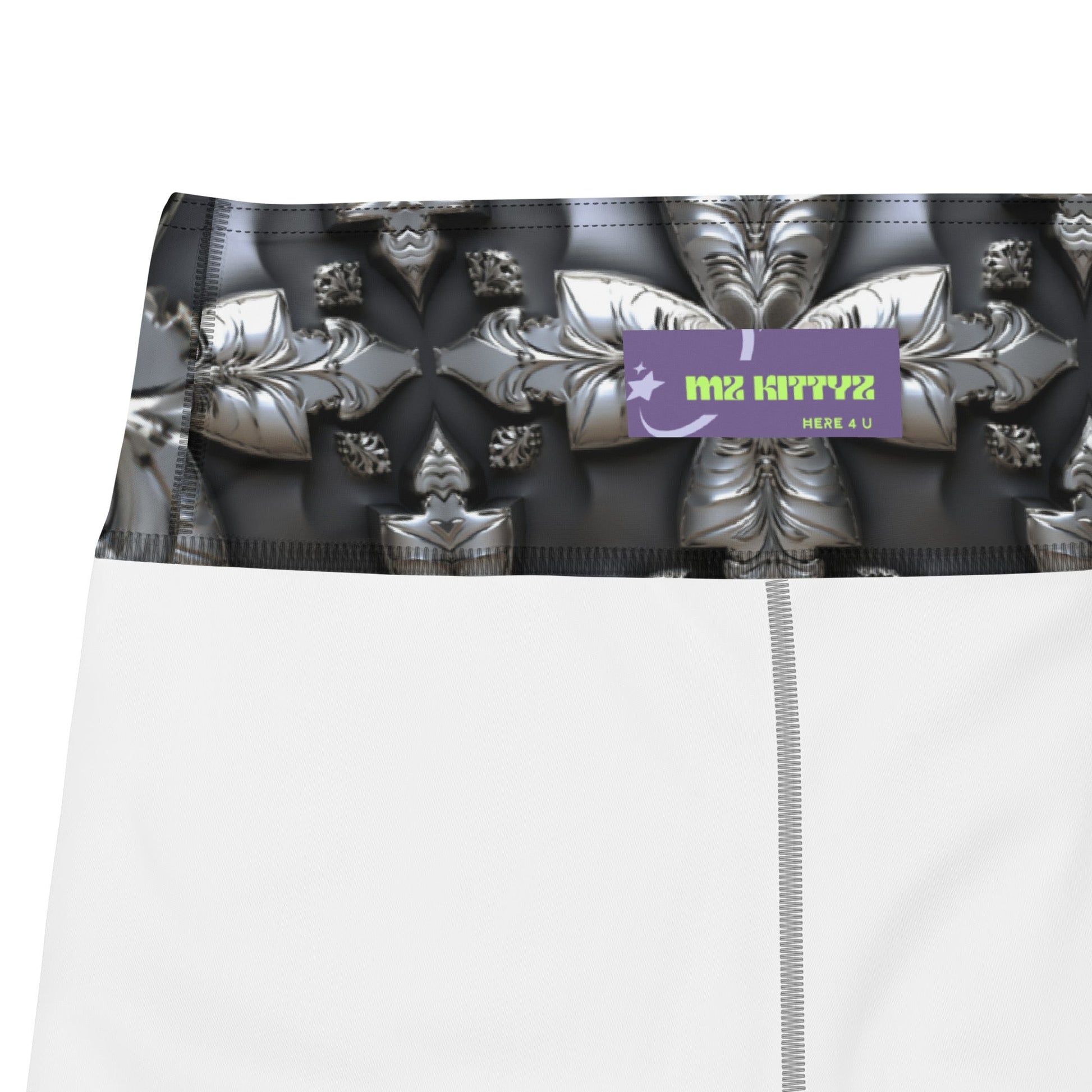 Front Chrome Cross Yoga Leggings #MzKittyz #NikkiDKatArt