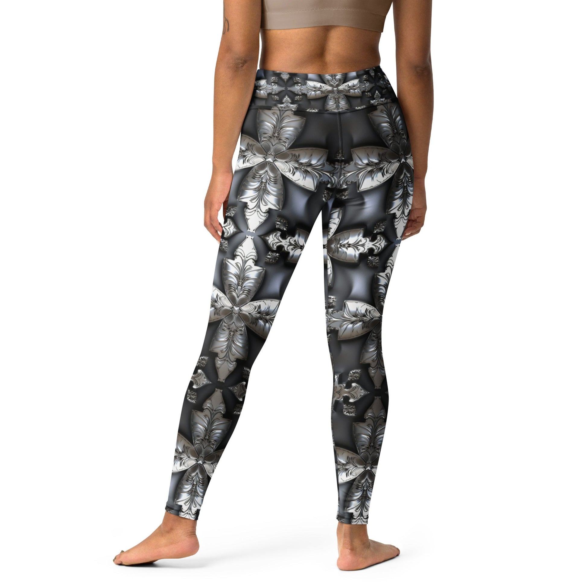 Front Chrome Cross Yoga Leggings #MzKittyz #NikkiDKatArt