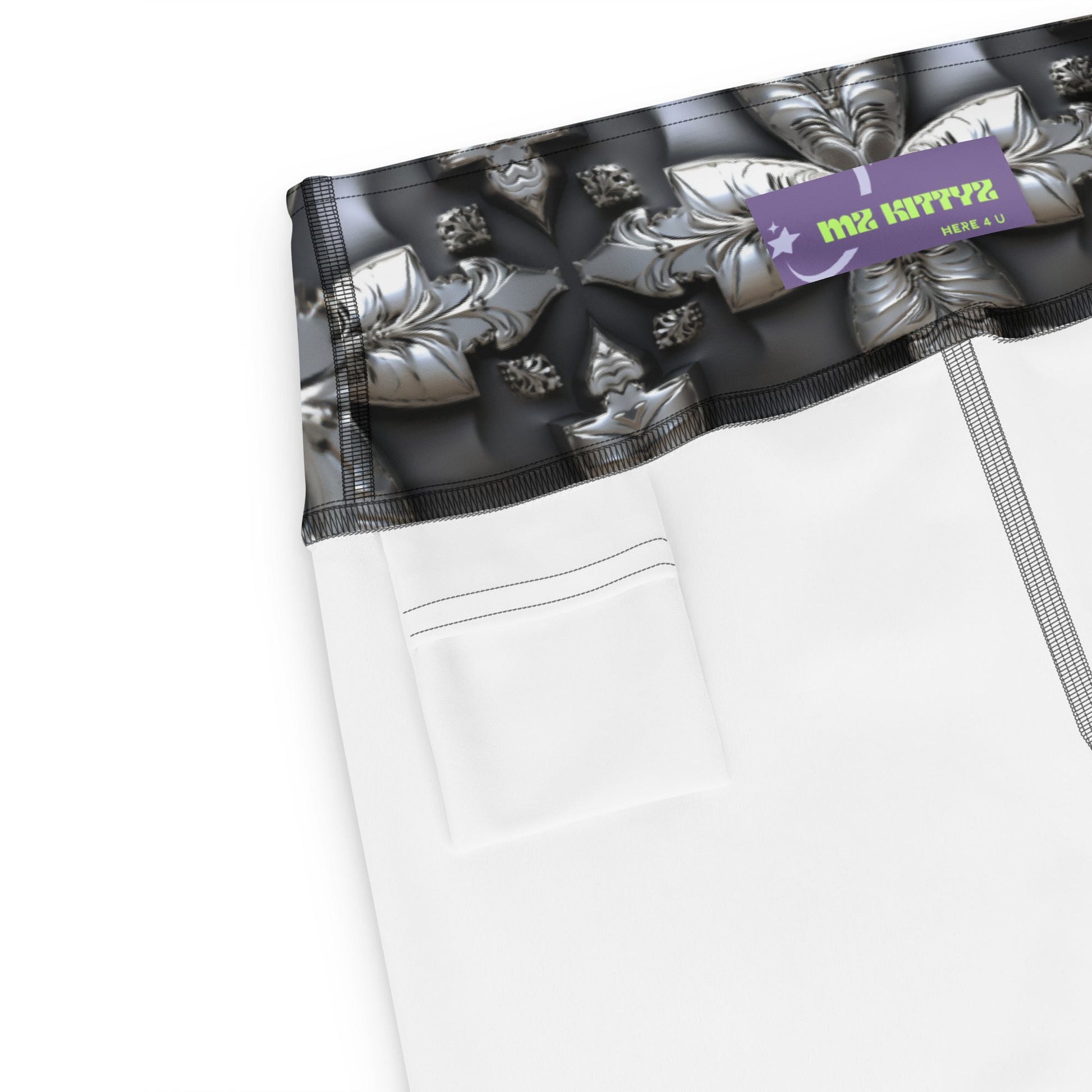 Front Chrome Cross Yoga Leggings #MzKittyz #NikkiDKatArt