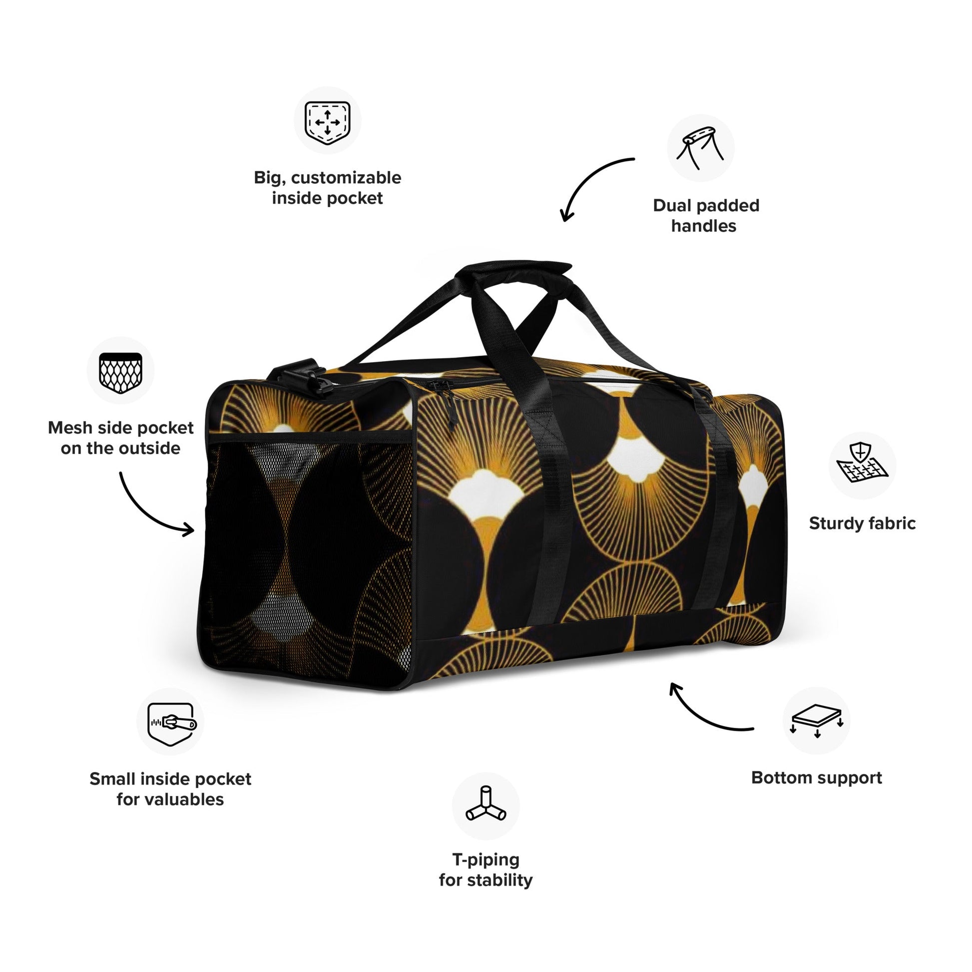Front Deco Art Fan Design - Duffle Bag #MzKittyz #NikkiDKatArt