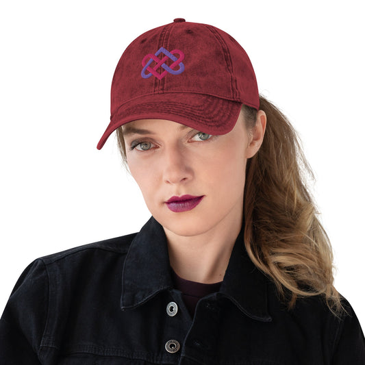 Front Embroidered Celtic Love Knot & Tribal Heart Designs - Vintage Cotton Twill Cap - One Size #MzKittyz #NikkiDKatArt