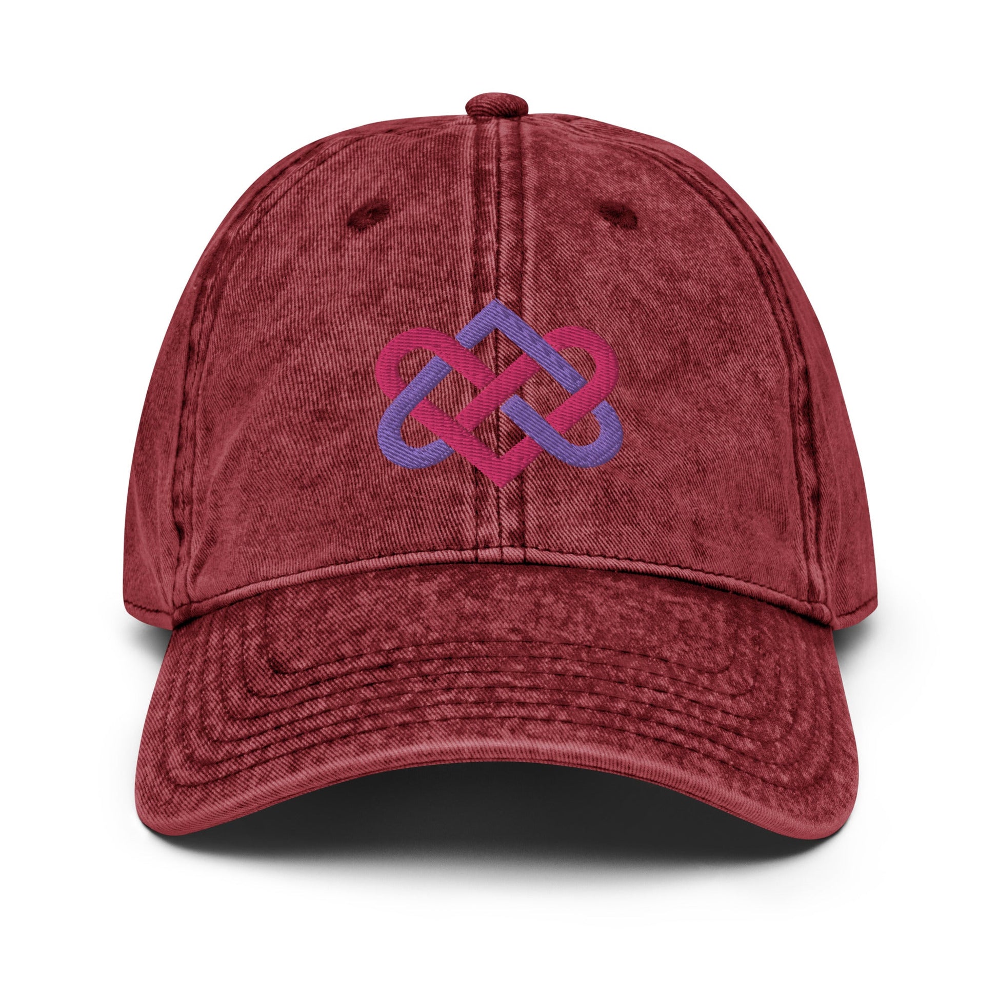 Front Embroidered Celtic Love Knot & Tulip Love Symbol - Vintage Cotton Twill Cap #MzKittyz #NikkiDKatArt