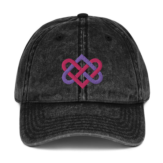 Front Embroidered Celtic Love Knot & Tulip Love Symbol - Vintage Cotton Twill Cap #MzKittyz #NikkiDKatArt