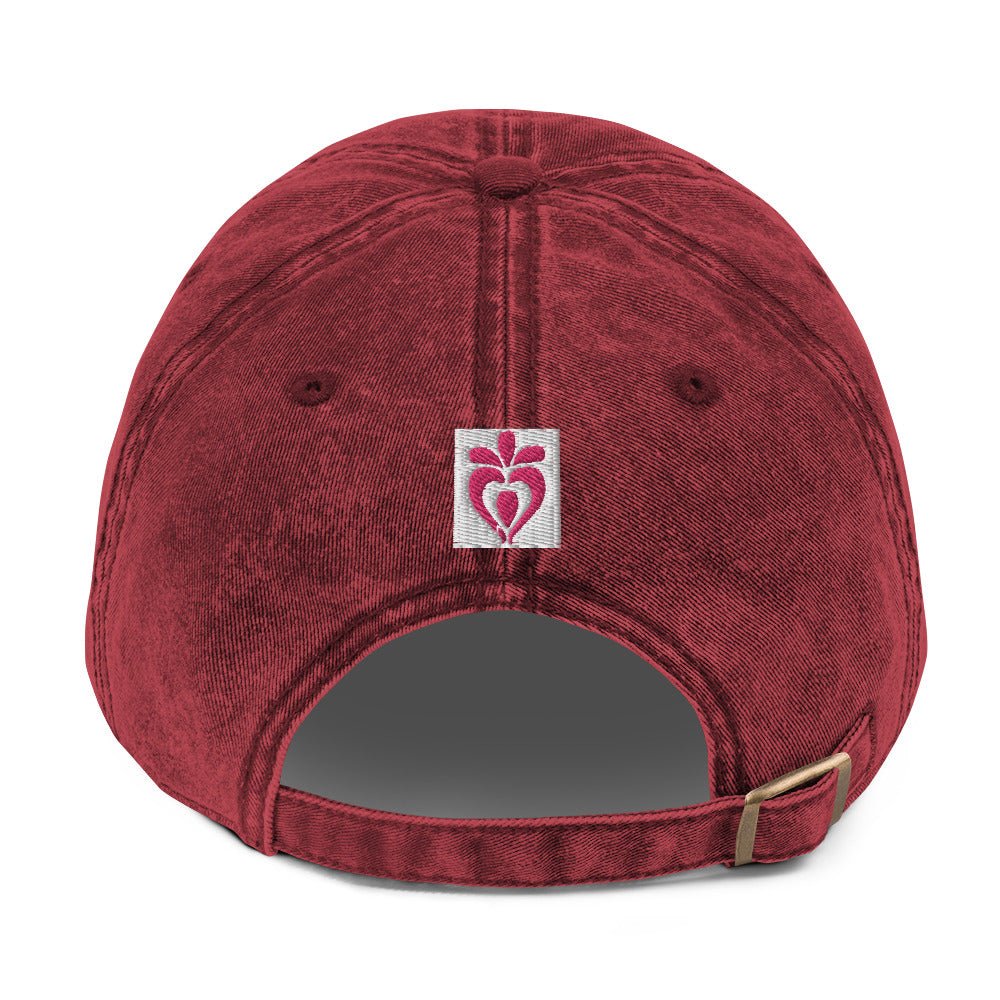 Front Embroidered Celtic Love Knot & Tulip Love Symbol - Vintage Cotton Twill Cap #MzKittyz #NikkiDKatArt