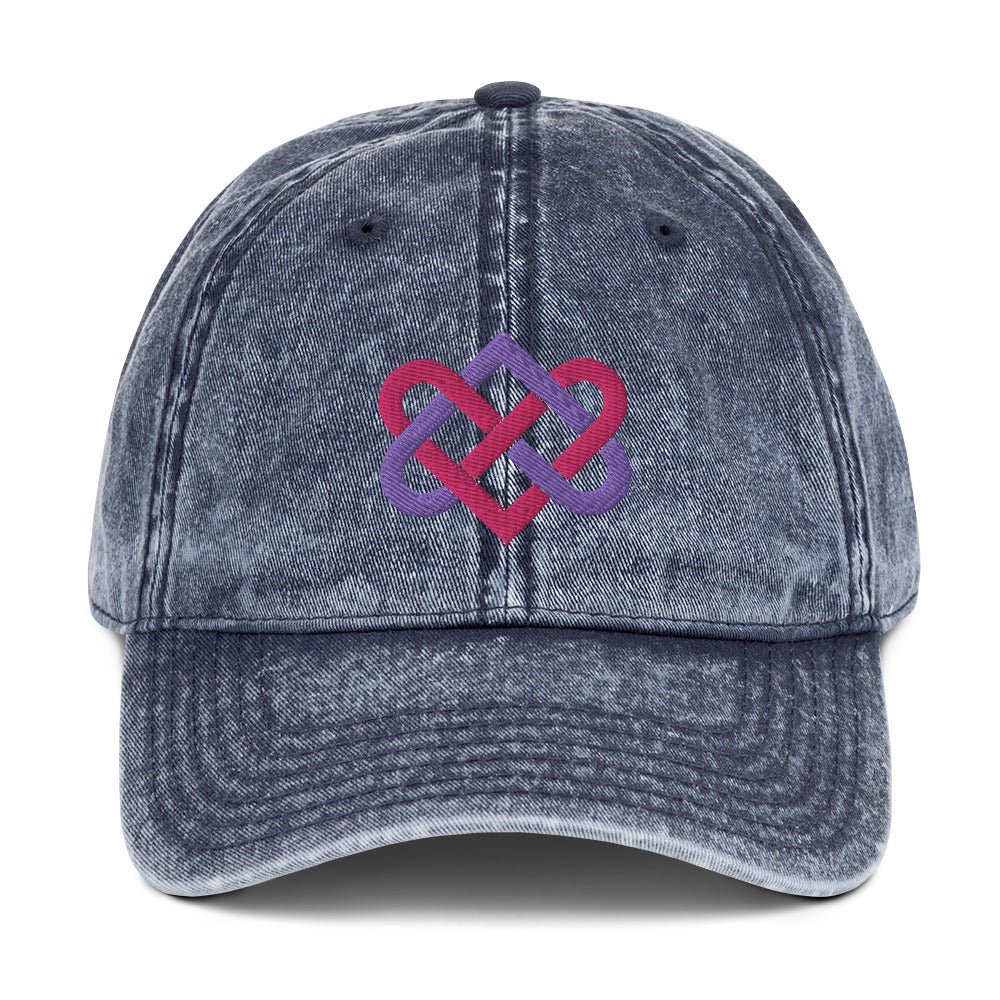 Front Embroidered Celtic Love Knot & Tulip Love Symbol - Vintage Cotton Twill Cap #MzKittyz #NikkiDKatArt