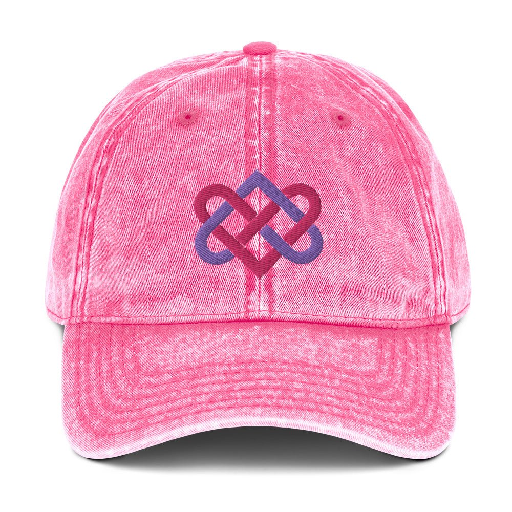 Front Embroidered Celtic Love Knot & Tulip Love Symbol - Vintage Cotton Twill Cap #MzKittyz #NikkiDKatArt