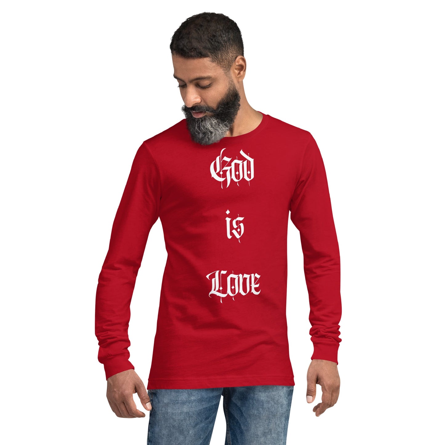 Front "God is Love, Love is God" - Unisex Long Sleeve Tee- Various Colors - 100% Cotton Tshirt, LongSleeve, Unisex #MzKittyz #NikkiDKatArt