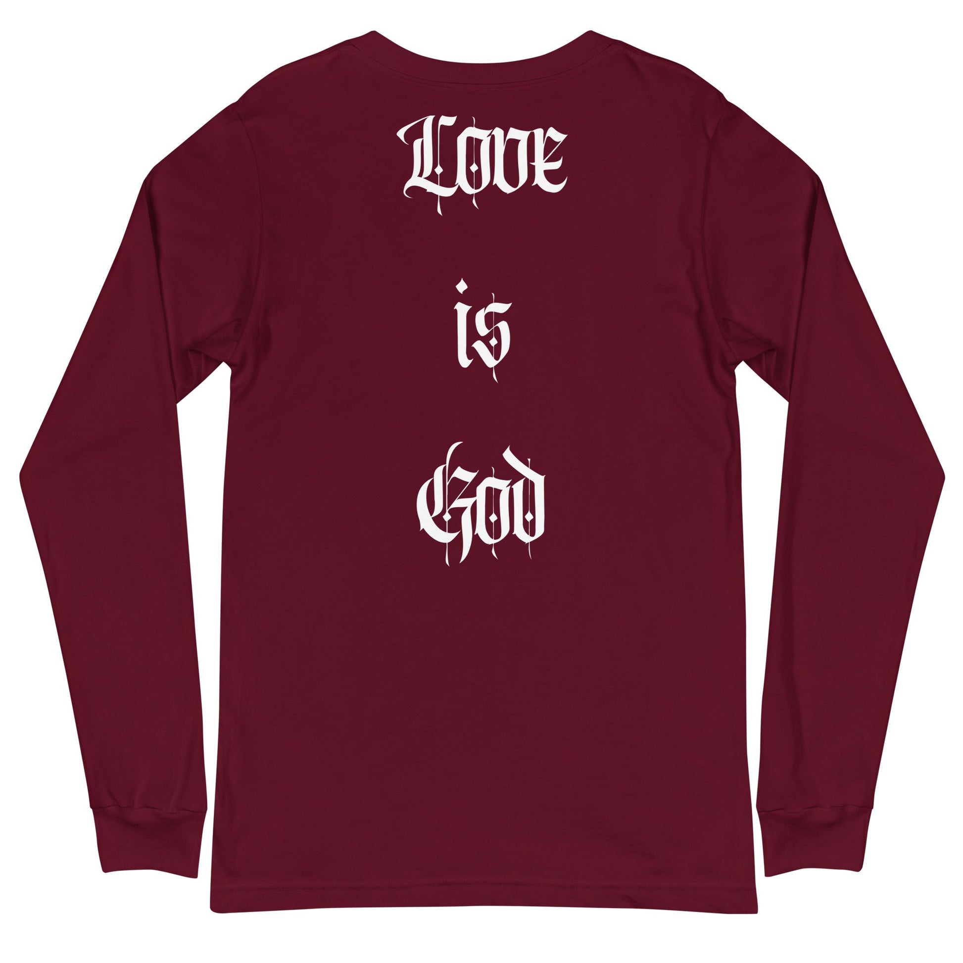 Front "God is Love, Love is God" - Unisex Long Sleeve Tee- Various Colors - 100% Cotton Tshirt, LongSleeve, Unisex #MzKittyz #NikkiDKatArt