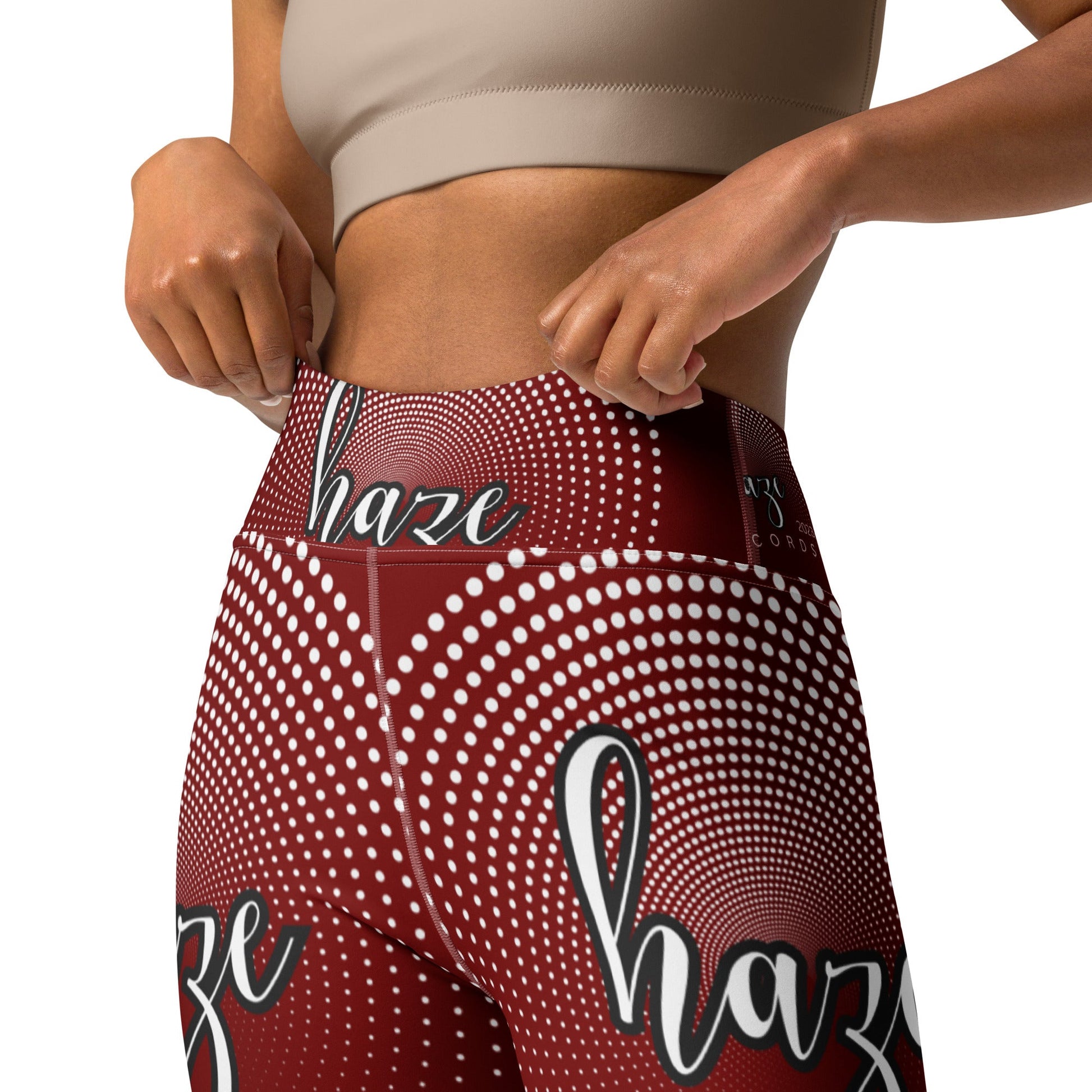 Front haze 2023 logo Yoga Leggings Yoga Leggings #MzKittyz #NikkiDKatArt