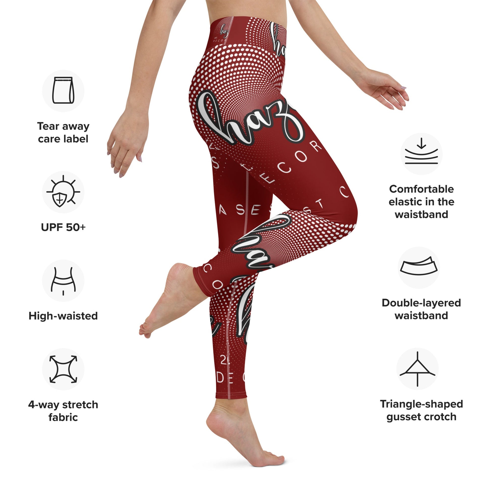 Front haze 2023 logo Yoga Leggings Yoga Leggings #MzKittyz #NikkiDKatArt