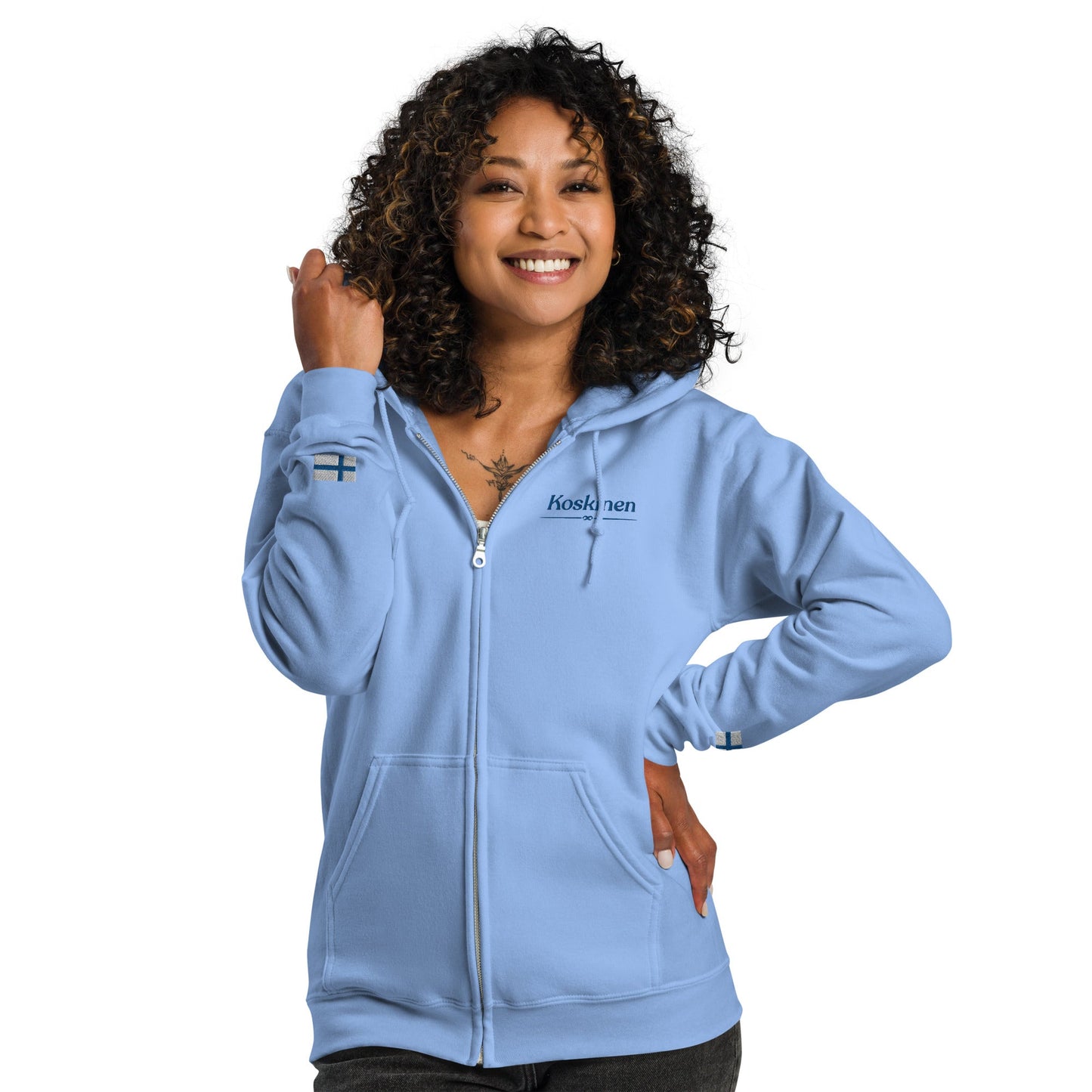 Front Koskinen Family Crest Unisex Heavy Blend Zip Hoodie Hoodie #MzKittyz #NikkiDKatArt