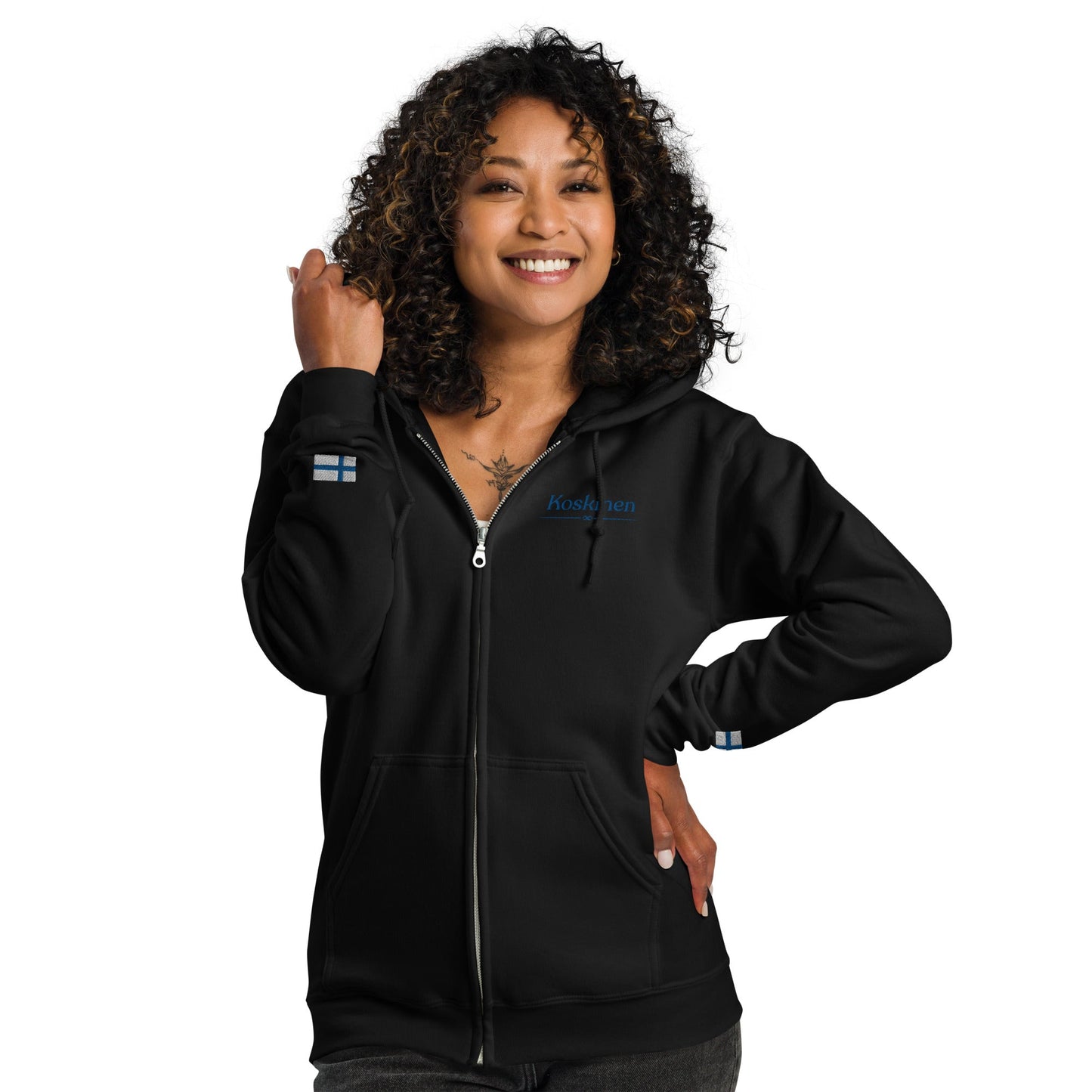 Front Koskinen Family Crest Unisex Heavy Blend Zip Hoodie Hoodie #MzKittyz #NikkiDKatArt