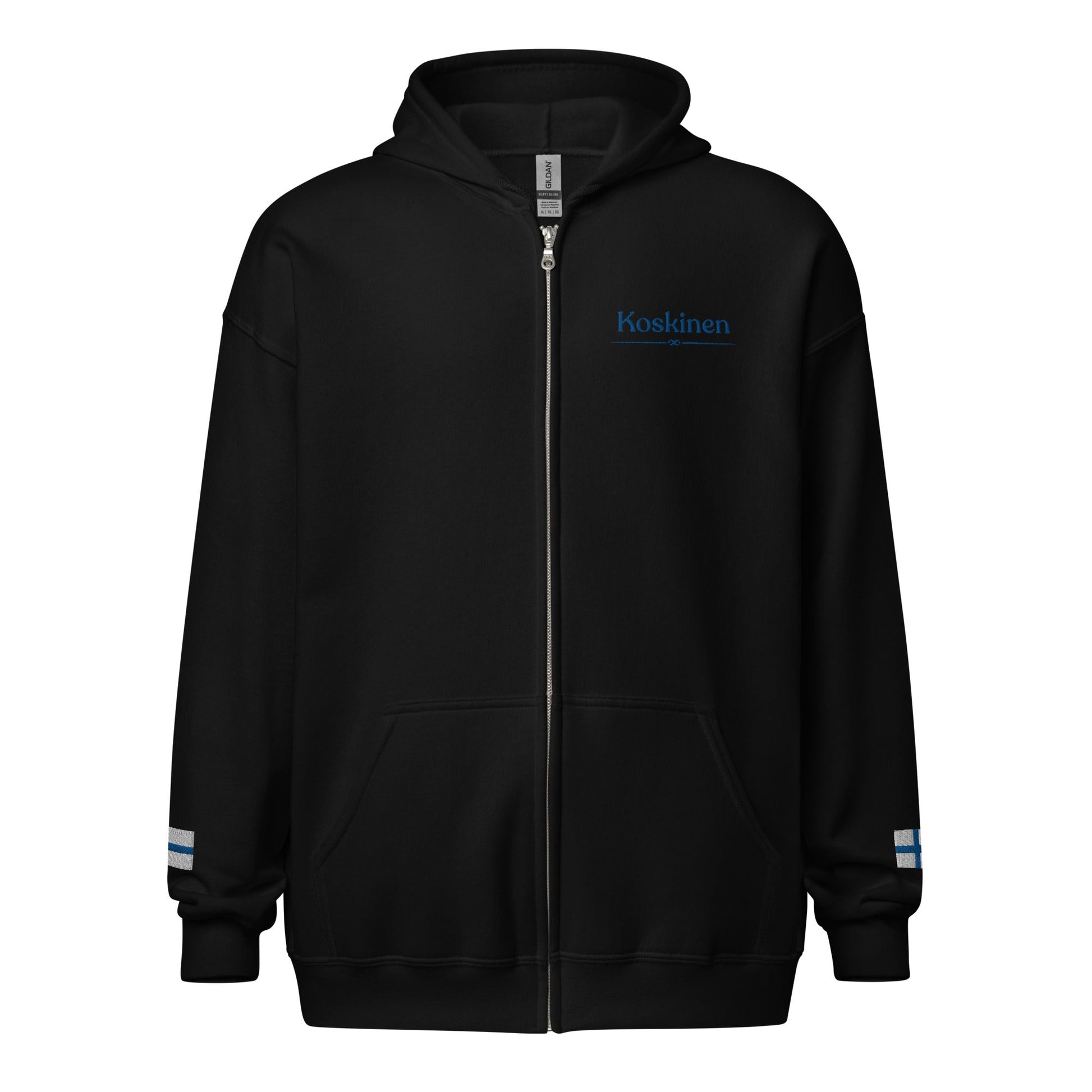 Front Koskinen Family Crest Unisex Heavy Blend Zip Hoodie Hoodie #MzKittyz #NikkiDKatArt