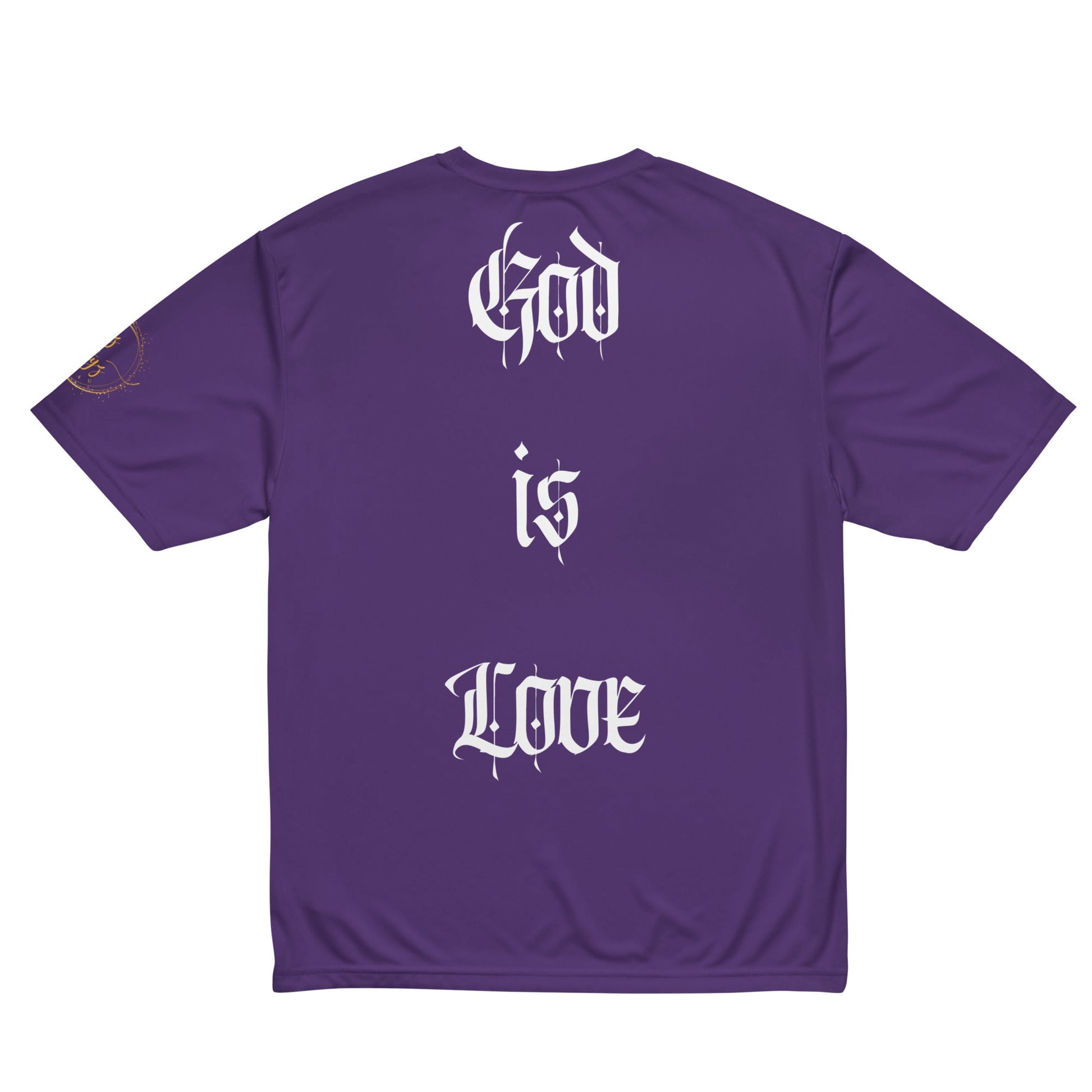 Front "Love is God, God is Love" Unisex performance Crew Neck T-shirt Tshirt, Moisture Wicking - Unisex #MzKittyz #NikkiDKatArt