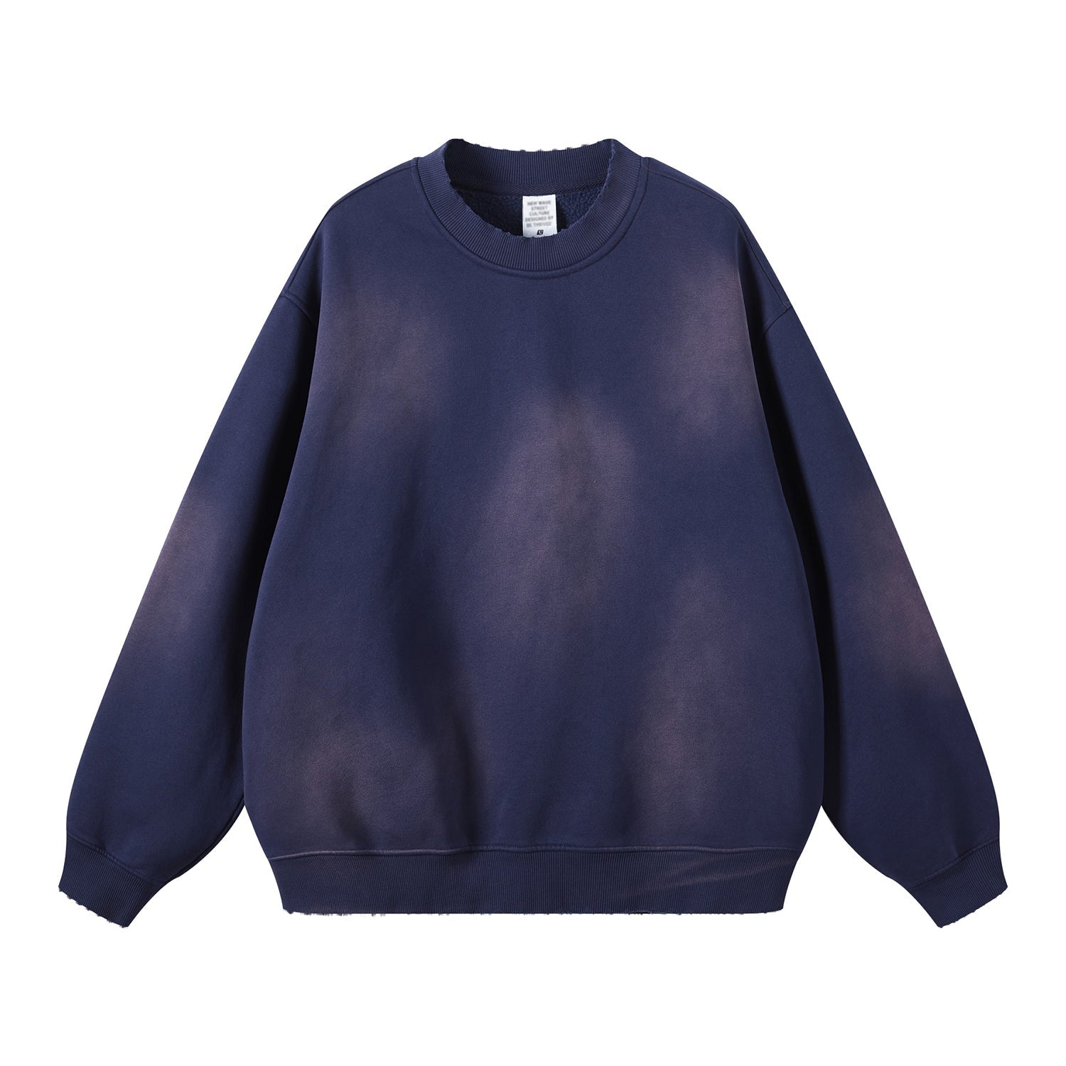 Front Mz Kittyz Bearz Bear - (Royal Blue)Streetwear Unisex Monkey Washed Dyed Fleece Pullover #MzKittyz #NikkiDKatArt
