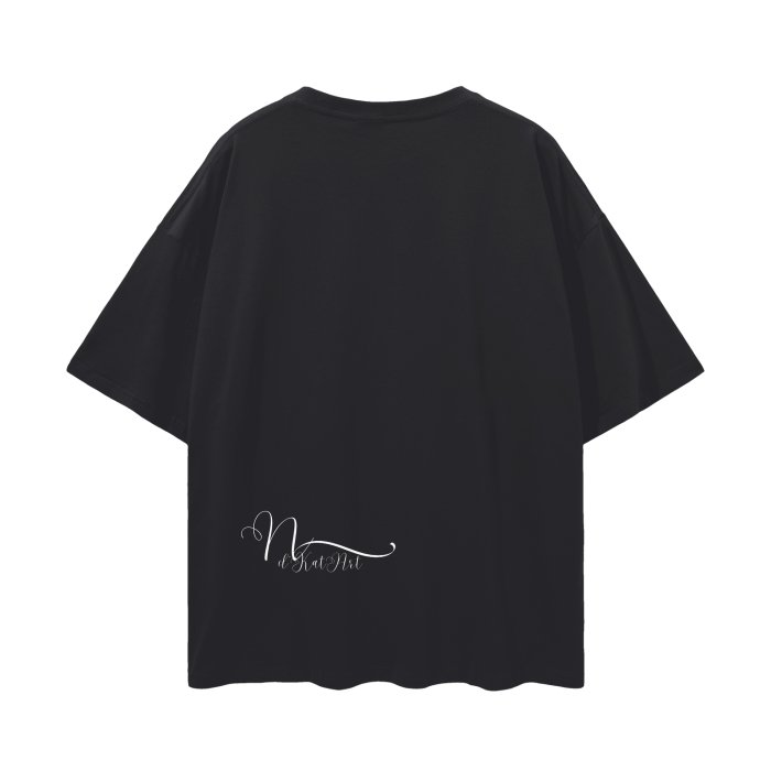 Front Mz Kittyz V-Day Heart Design - Streetwear Unisex 100% Cotton Loose Basic Tee - up to 2XL - 100% Cotton #MzKittyz #NikkiDKatArt