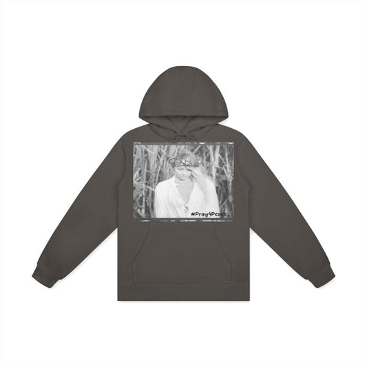 Front Nikki d'Kat #Pray4Peace - Unisex Basic 100% Cotton Hoodie in 5 colors #MzKittyz #NikkiDKatArt