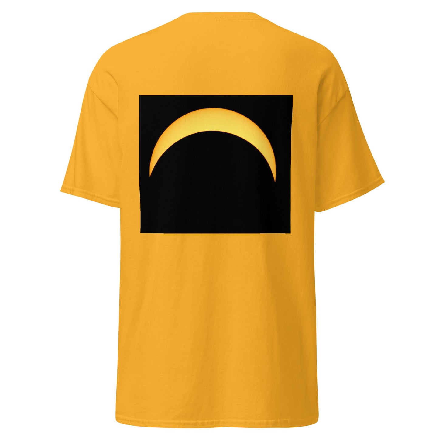 Back Yellow Solar Eclipse Men's classic tee - Embroidered & Printed Design - Sizes up to 5XL #MzKittyz #NikkiDKatArt