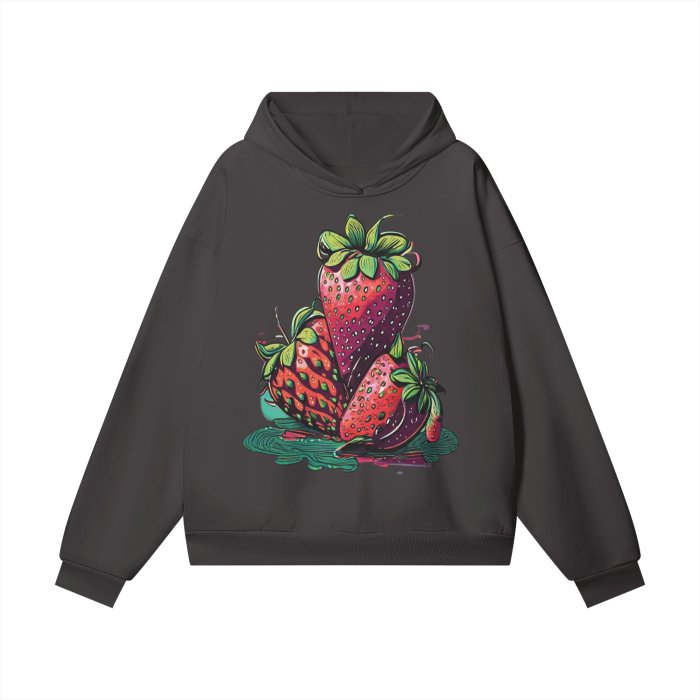 Front Streetwear Unisex Heavyweight 460G Fleece Oversized Hidden Pocket Hoodie #MzKittyz #NikkiDKatArt