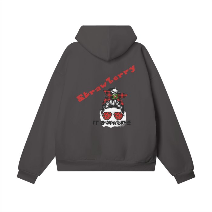 Front Streetwear Unisex Heavyweight 460G Fleece Oversized Hidden Pocket Hoodie #MzKittyz #NikkiDKatArt