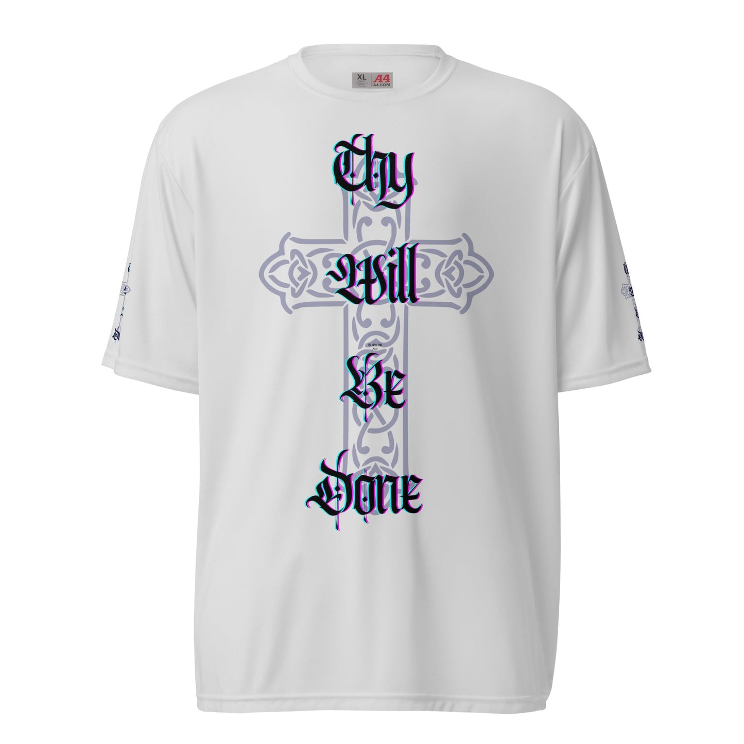 Front White, 'Thy Will Be Done' Unisex Moisture Wicking crew neck t-shirt Short Sleeve , Moisture Wicking, T-Shirt #MzKittyz