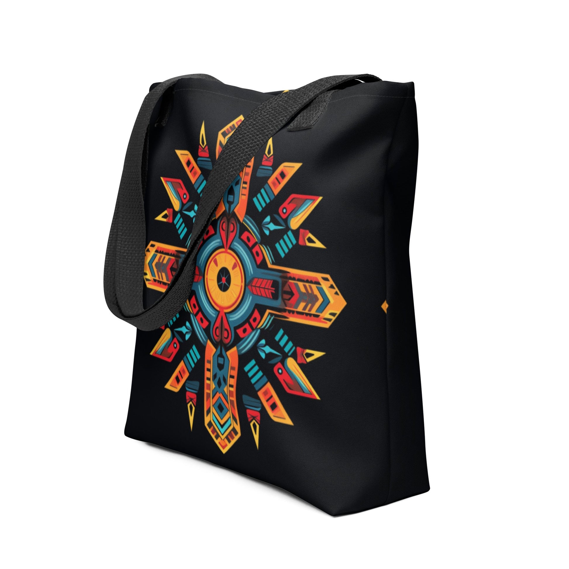 Front Tribal Cross Fire Tote Bag - All Over Print Tote Bag #MzKittyz #NikkiDKatArt