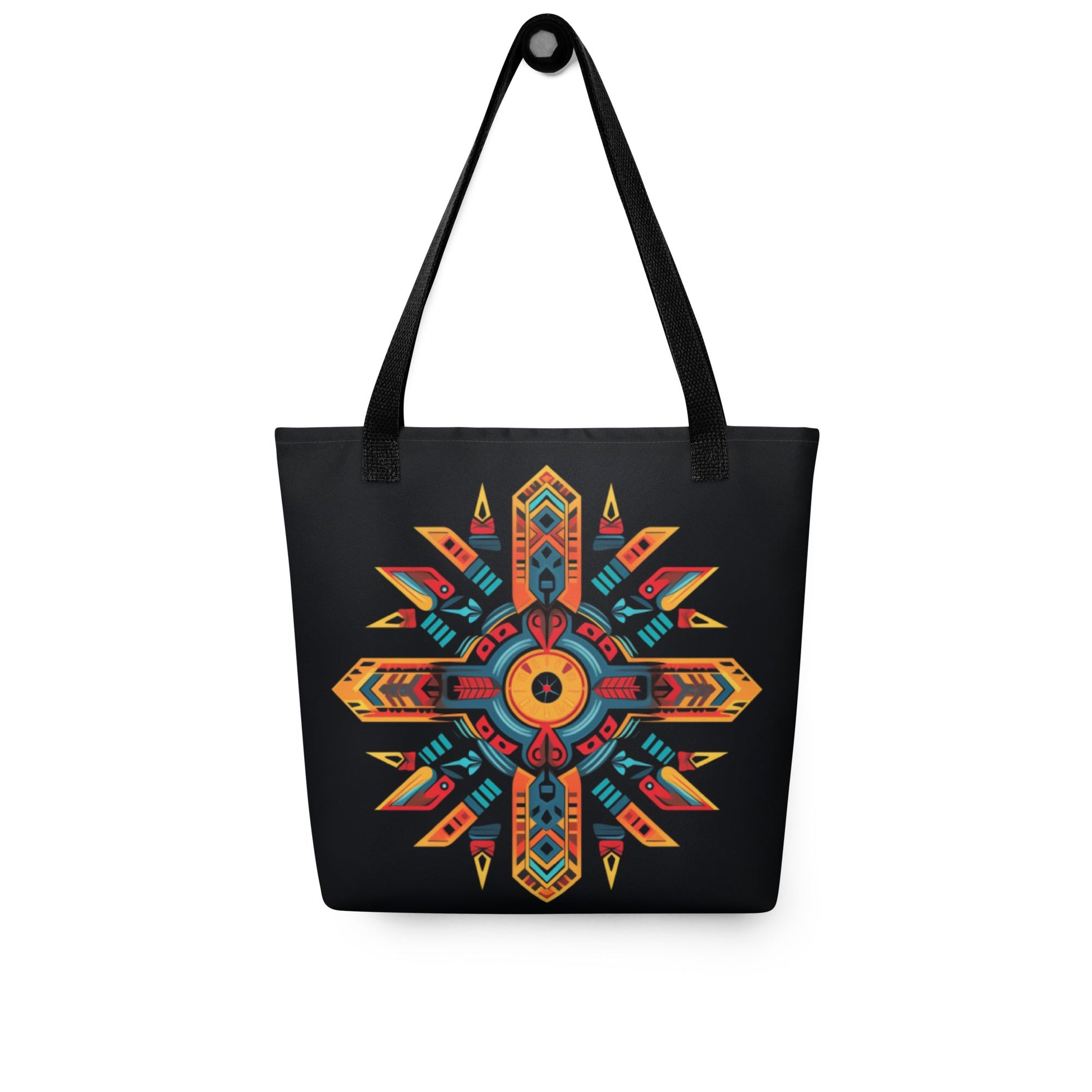 Front Tribal Cross Fire Tote Bag - All Over Print Tote Bag #MzKittyz #NikkiDKatArt