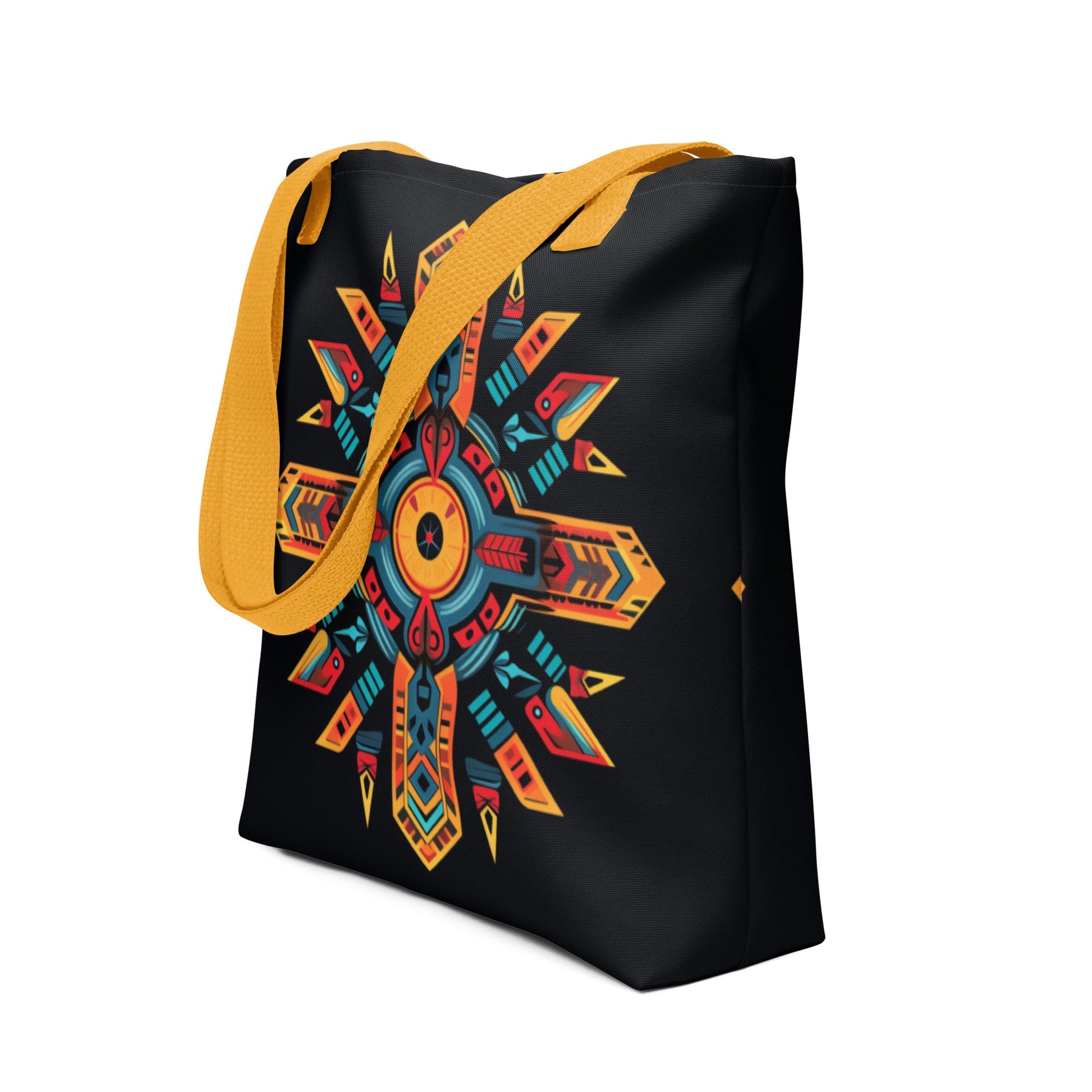 Front Tribal Cross Fire Tote Bag - All Over Print Tote Bag #MzKittyz #NikkiDKatArt