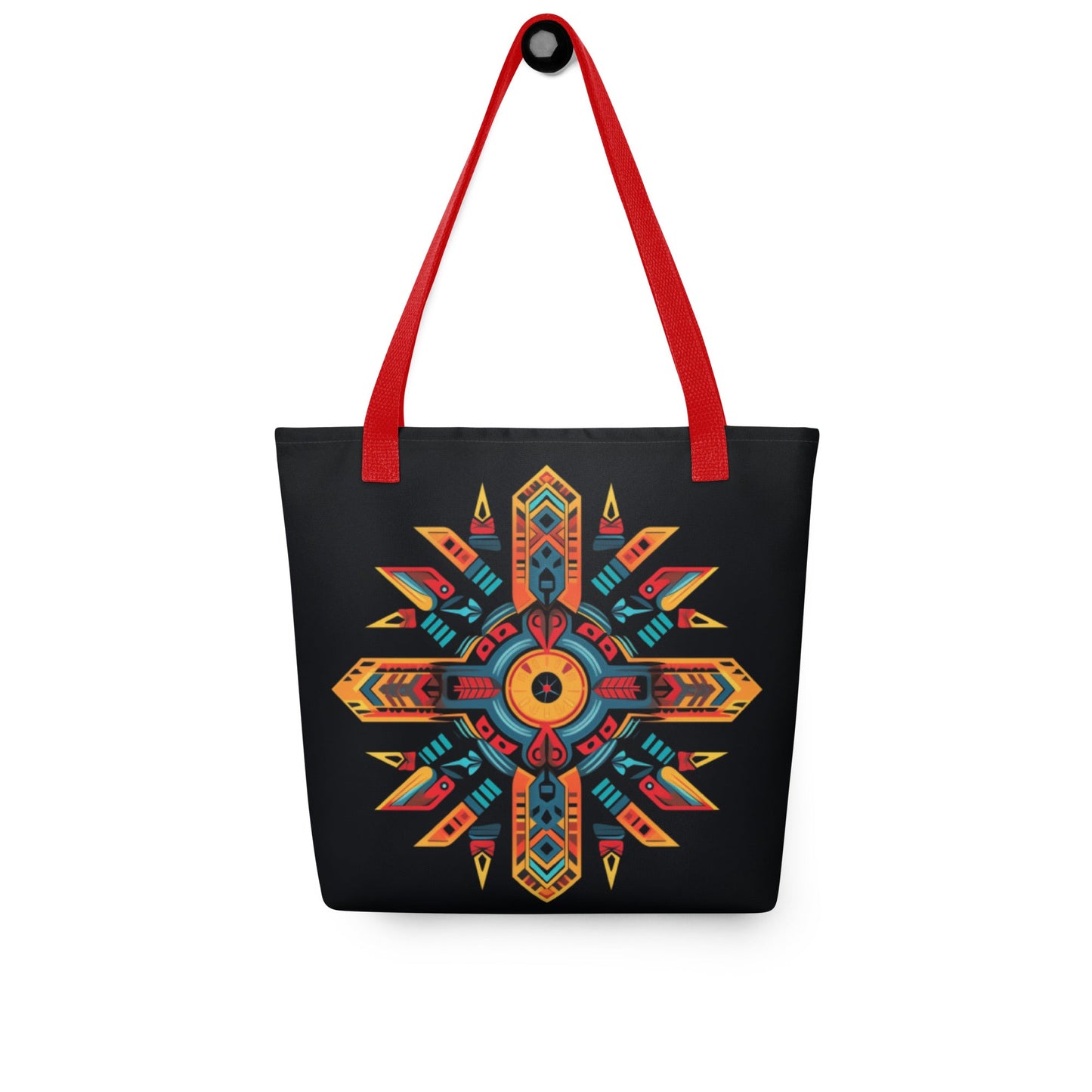 Front Tribal Cross Fire Tote Bag - All Over Print Tote Bag #MzKittyz #NikkiDKatArt