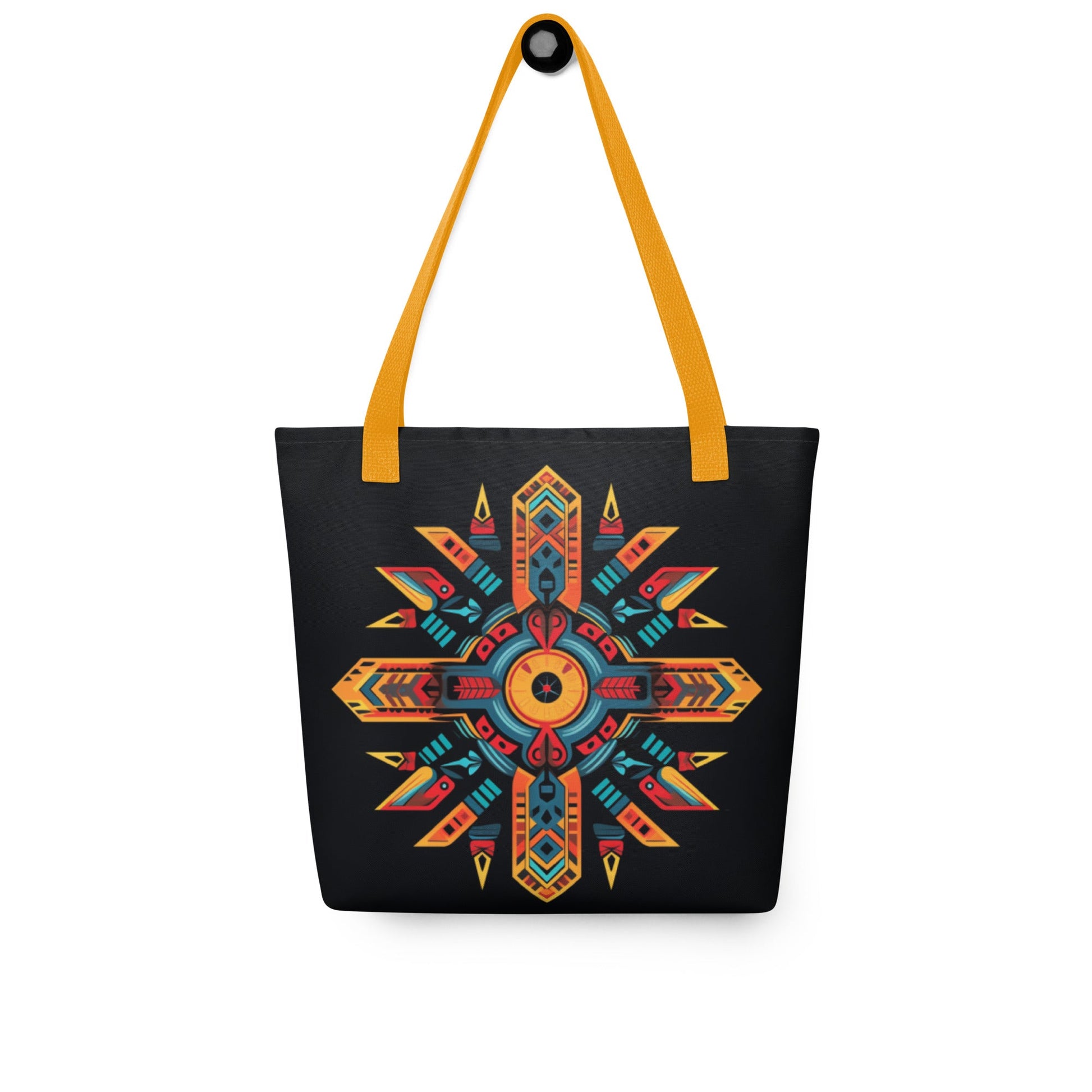 Front Tribal Cross Fire Tote Bag - All Over Print Tote Bag #MzKittyz #NikkiDKatArt